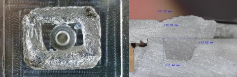 Surface and cross-section of Busbar welding seam Surface and cross-section of Busbar welding seam
